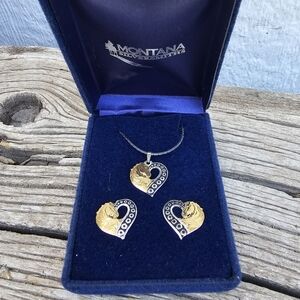 Montana Silversmiths Gold and Silver Heart Jewelry Set
